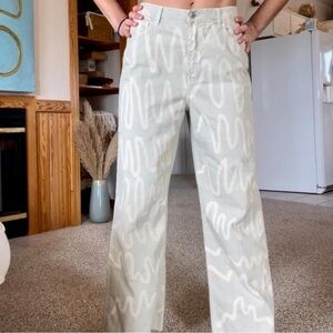 ZARA High Waisted WIDE leg baggy jeans 90s Full Length Size 8